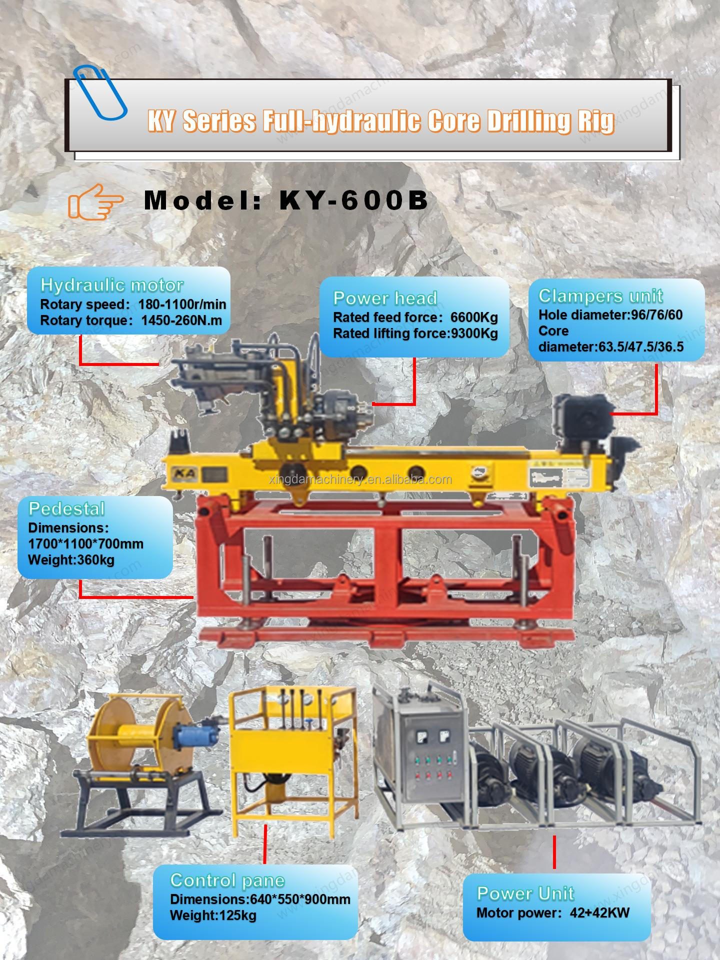 KY600B Hot Sales Portable Underground Drill Rigs For 600m Deep Geological Exploration