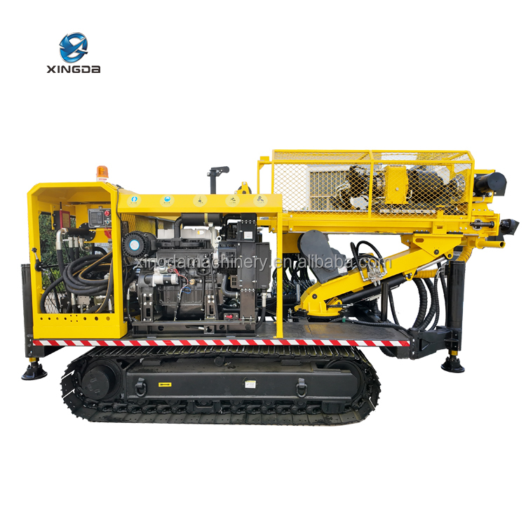 Steel Crawler Remote Control Walking 600m Hydraulic Tunnel Rock Core Sampling Machine
