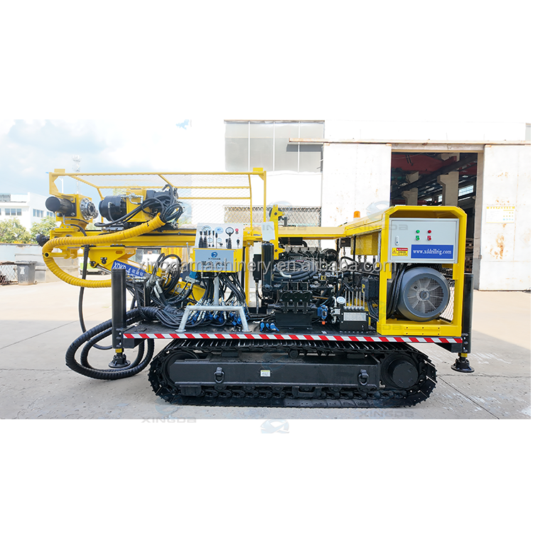 Steel Crawler Remote Control Walking 600m Hydraulic Tunnel Rock Core Sampling Machine